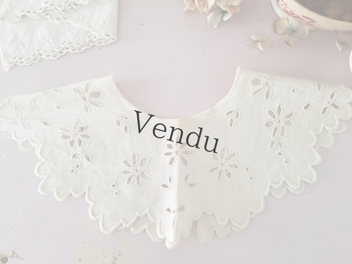 画像3: フランスアンティーク　カットワークのつけ襟 (3)