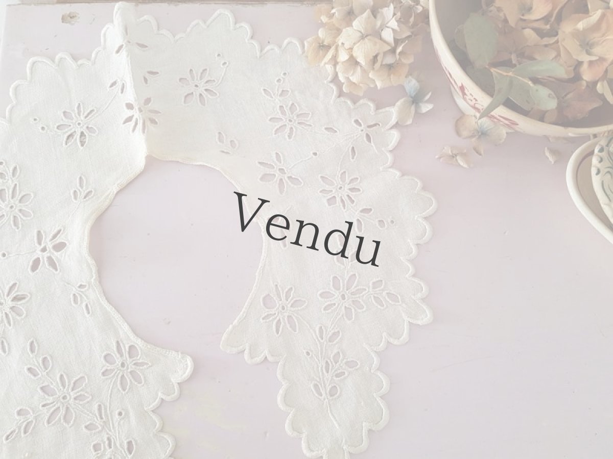 画像4: フランスアンティーク　カットワークのつけ襟 (4)