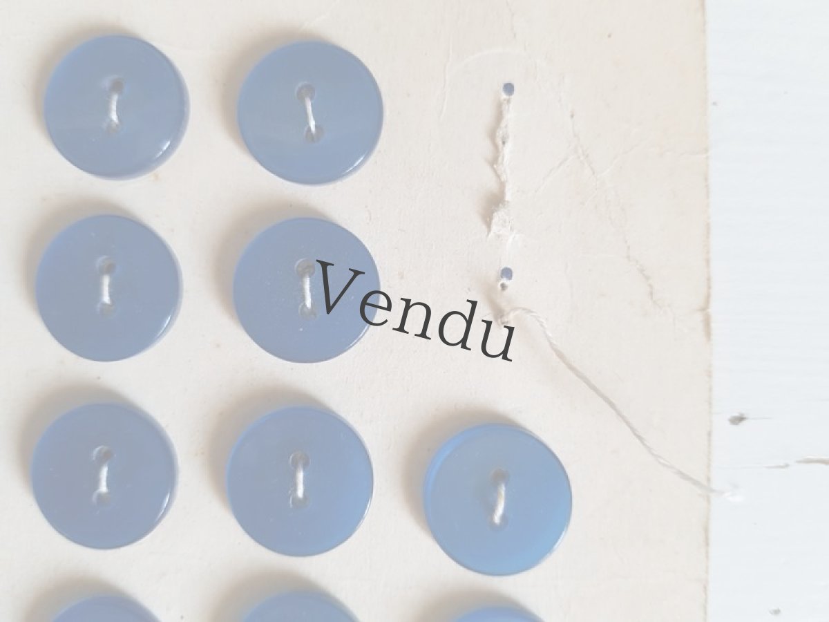 画像4: フランスヴィンテージ　青いプラスティックボタンシート Imiperl de Méru 14mm (4)