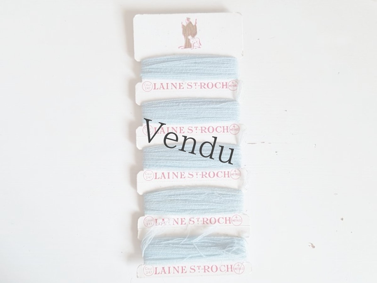 画像3: フランスアンティーク　紙製糸巻き　ノスタルジックな水色 (3)