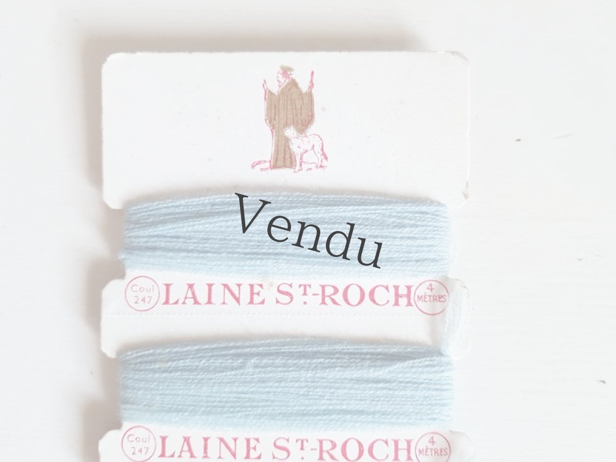 画像4: フランスアンティーク　紙製糸巻き　ノスタルジックな水色 (4)