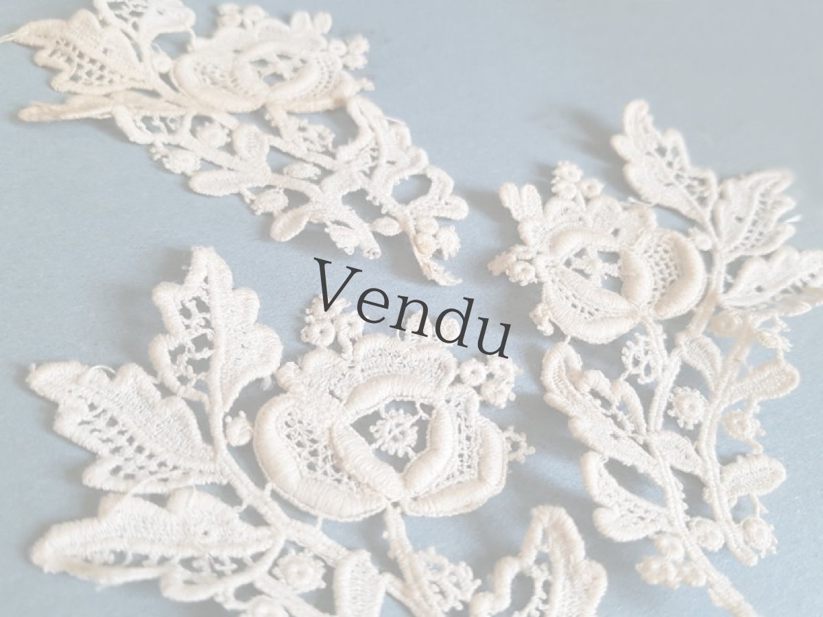 画像2: フランスヴィンテージ　レースのお花モティーフセット (2)