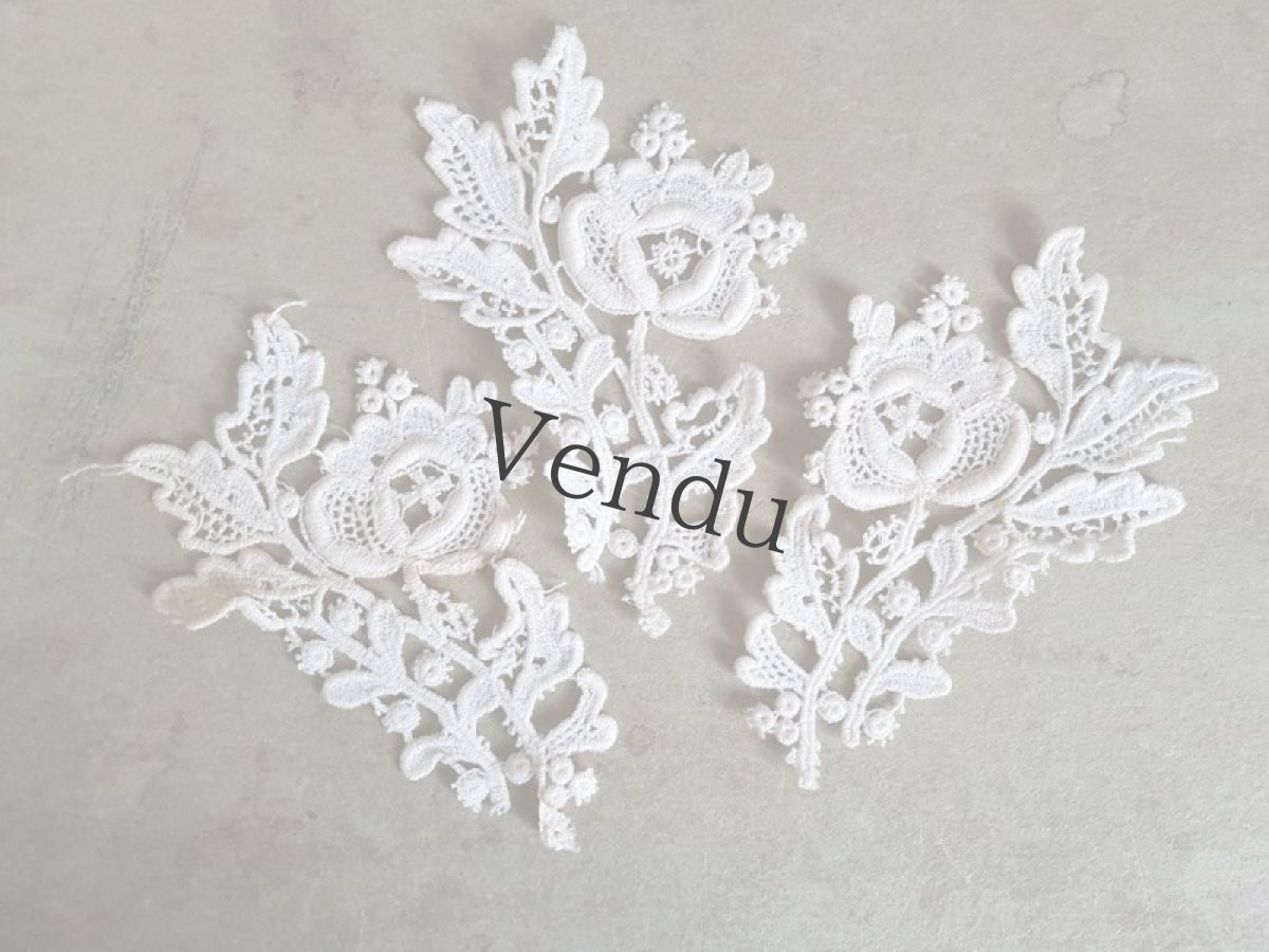 画像3: フランスヴィンテージ　レースのお花モティーフセット (3)