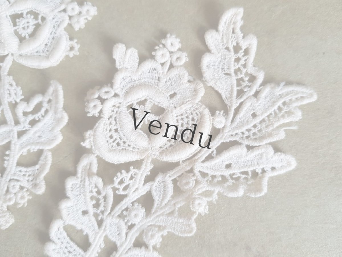 画像4: フランスヴィンテージ　レースのお花モティーフセット (4)