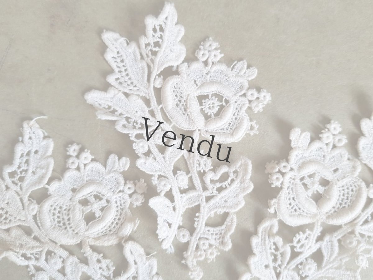 画像5: フランスヴィンテージ　レースのお花モティーフセット (5)