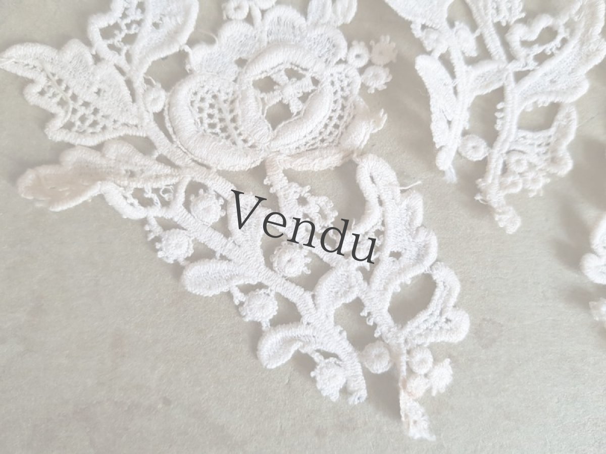 画像6: フランスヴィンテージ　レースのお花モティーフセット (6)