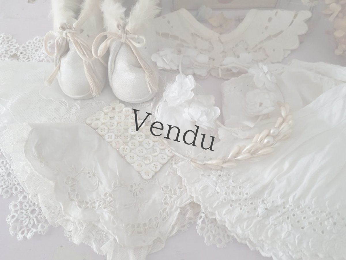 画像9: フランスヴィンテージ　べべ用　白のレザーシューズ (9)