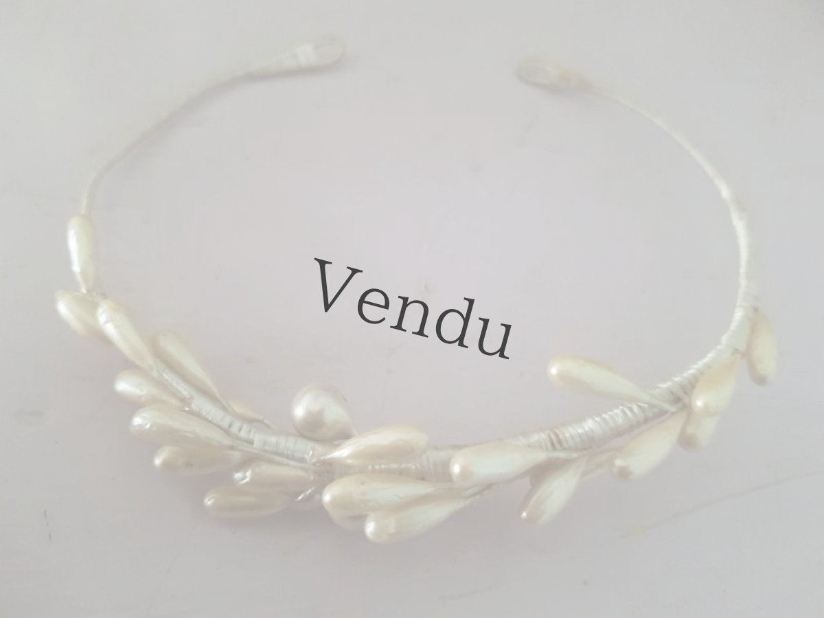 画像4: フランスアンティーク　パールのちいさなヘッドリース　ティアラ (4)