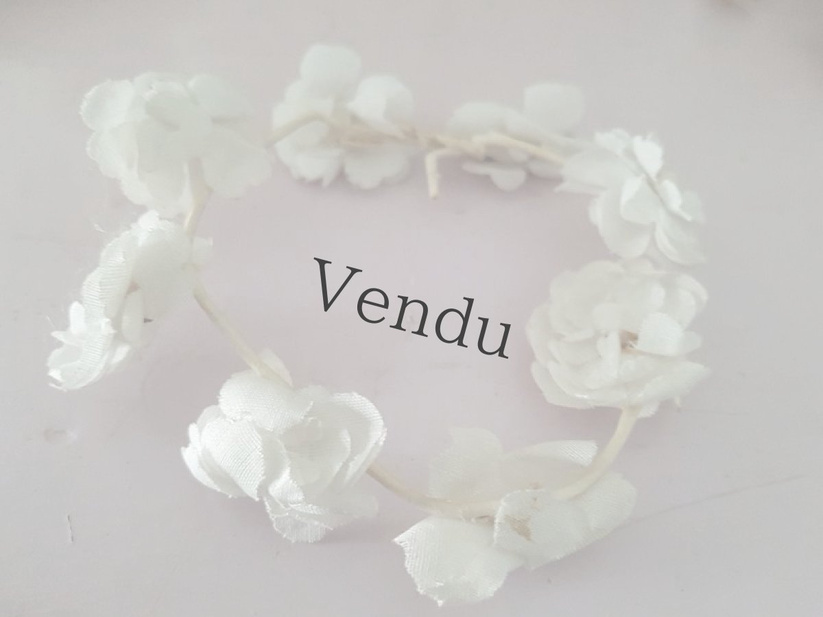 画像4: フランスアンティーク　布花のちいさなヘッドリース　ティアラ (4)