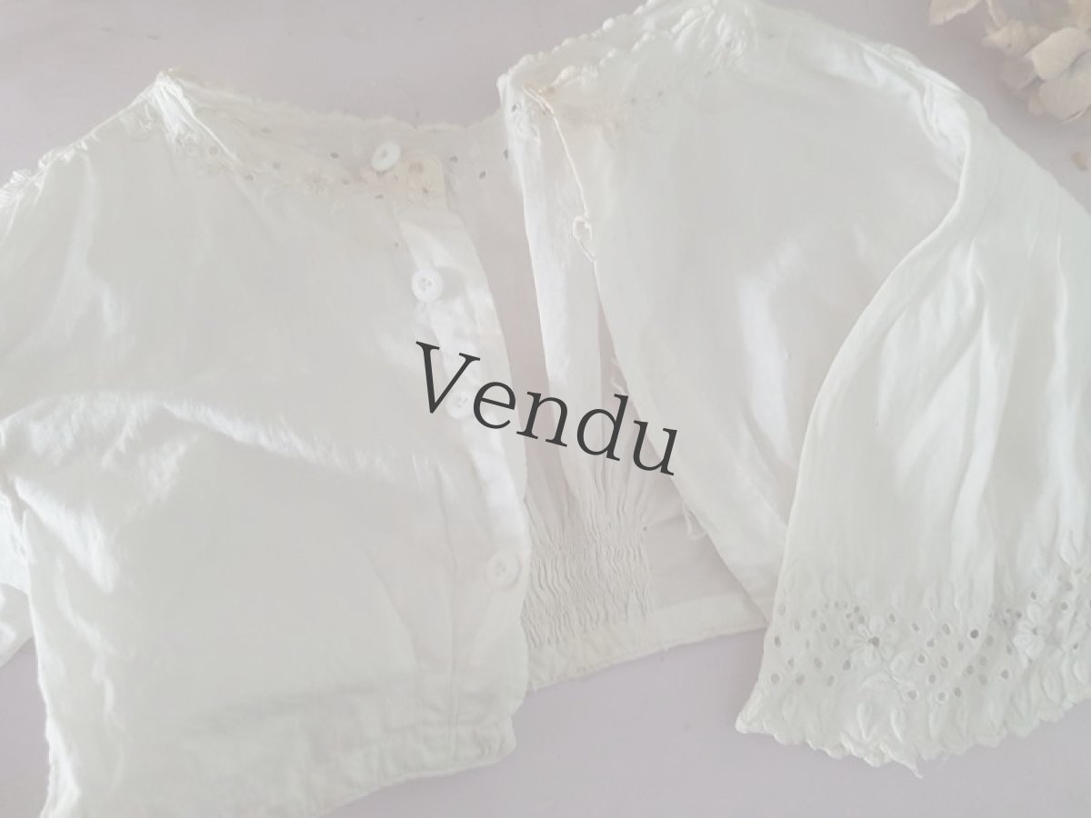 画像9: フランスアンティーク　べべの可愛いブラウス (9)