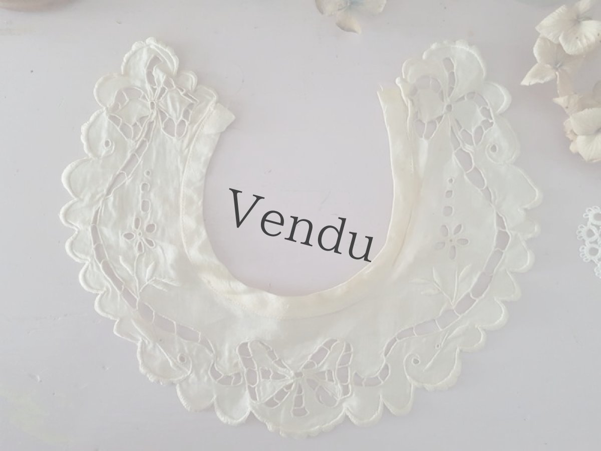 画像3: フランスアンティーク　リボンのカットワーク　とてもちいさなつけ襟 (3)