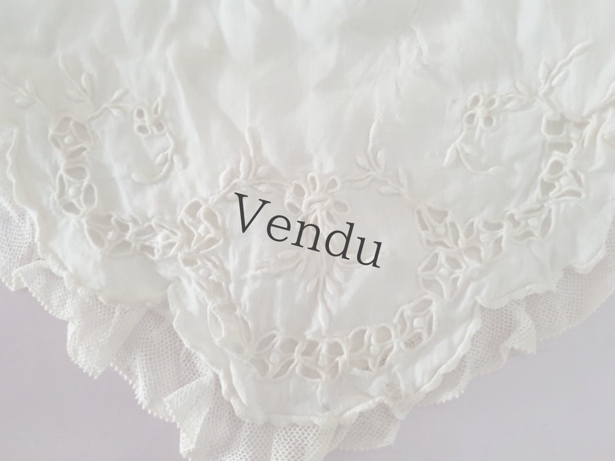 画像2: フランスアンティーク　カットワーク刺繍のバボワール (2)