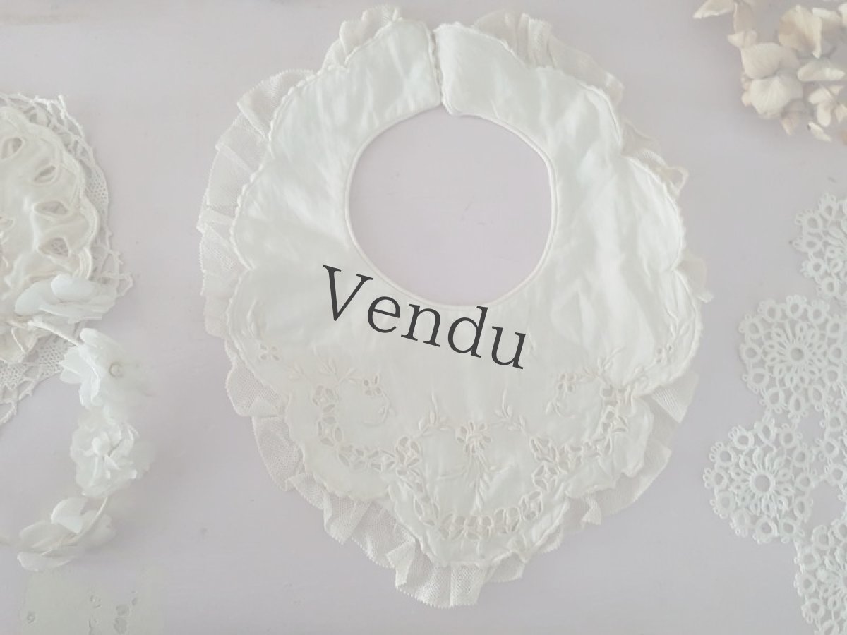 画像3: フランスアンティーク　カットワーク刺繍のバボワール (3)