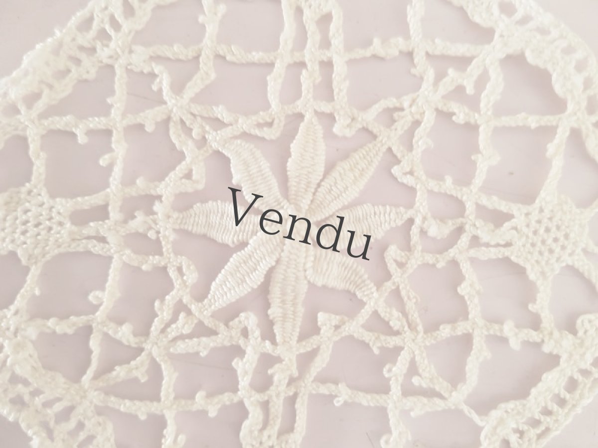 画像7: フランスヴィンテージ　レースモティーフ５枚セット (7)