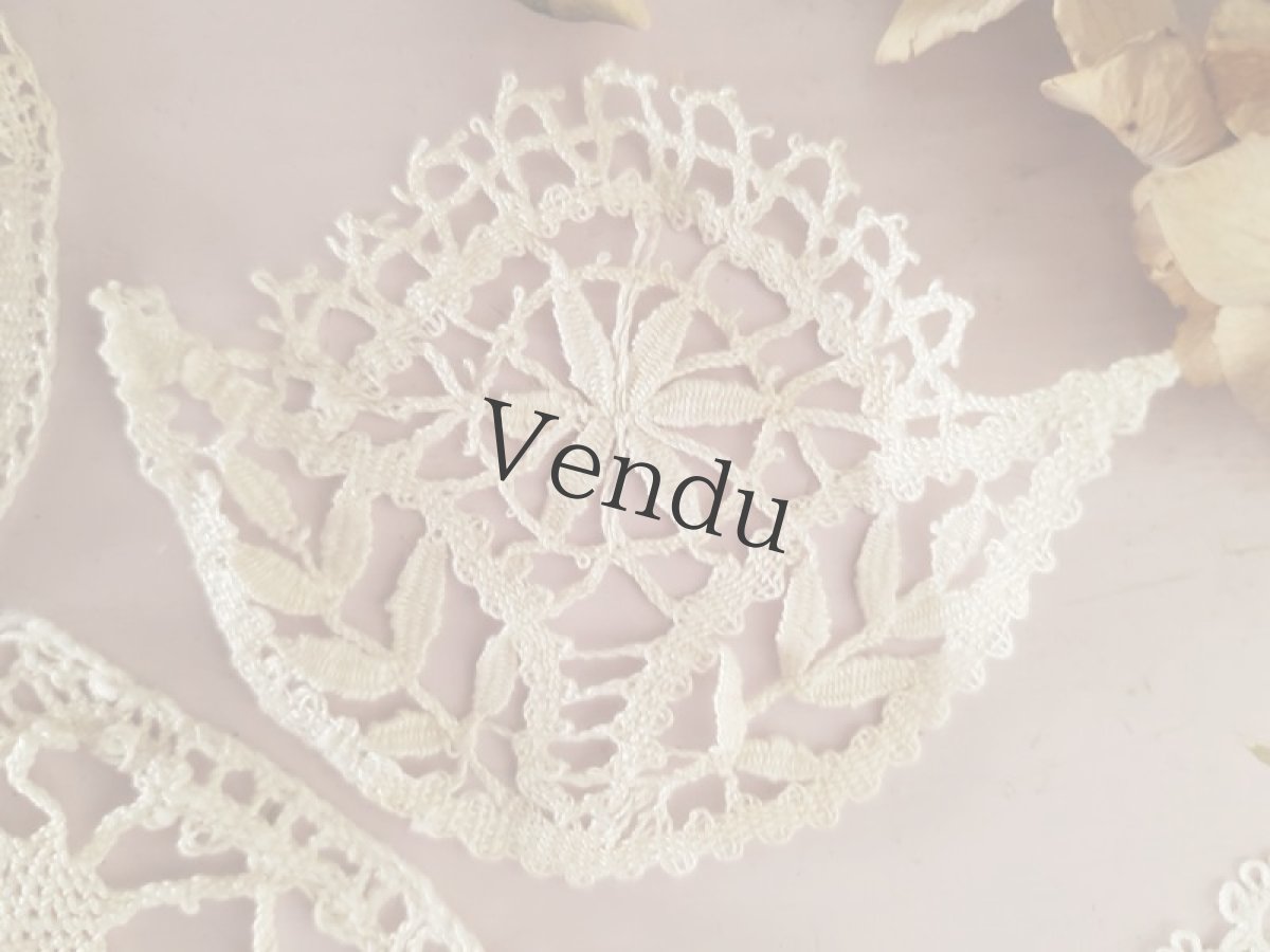 画像8: フランスヴィンテージ　レースモティーフ５枚セット (8)