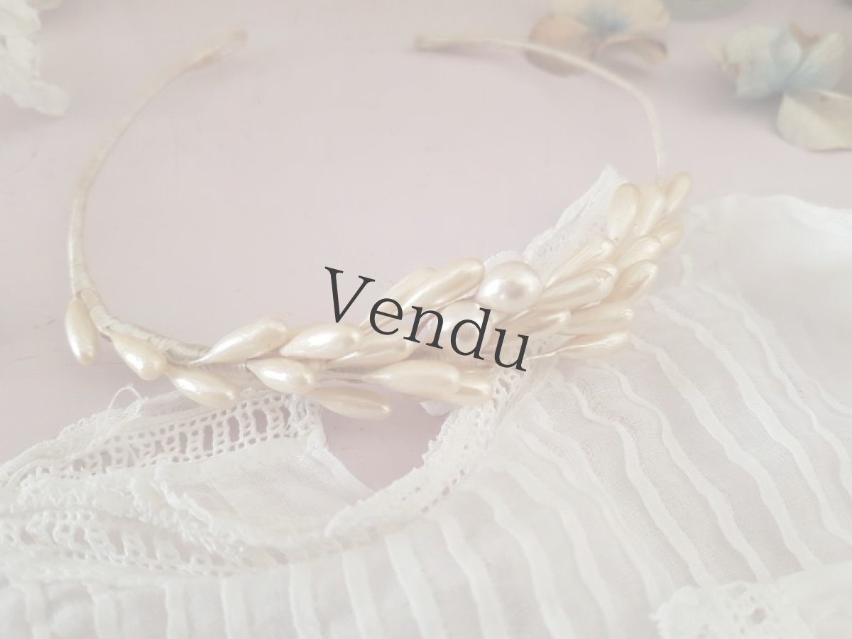 画像2: フランスアンティーク　パールのちいさなヘッドリース　ティアラ (2)