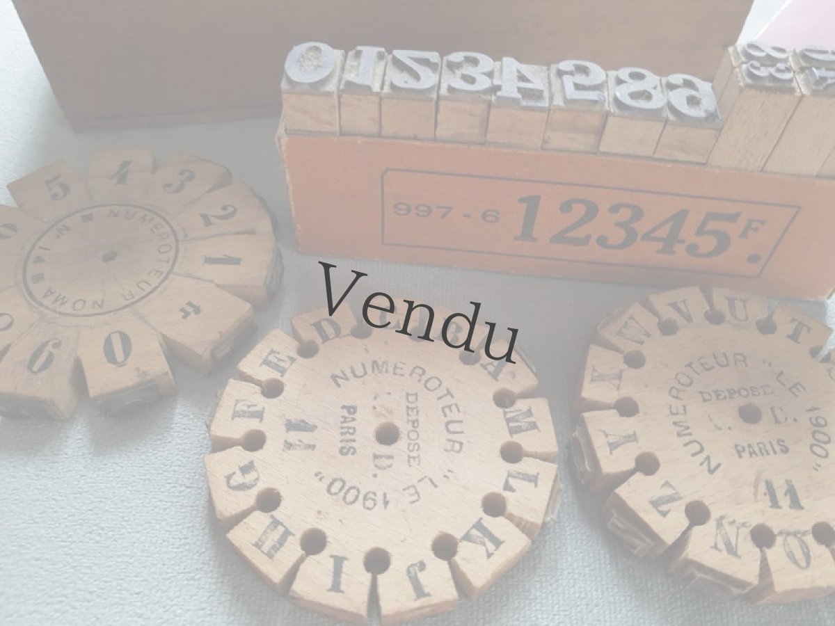 画像11: フランスアンティーク　木箱に入った木製スタンプセット (11)