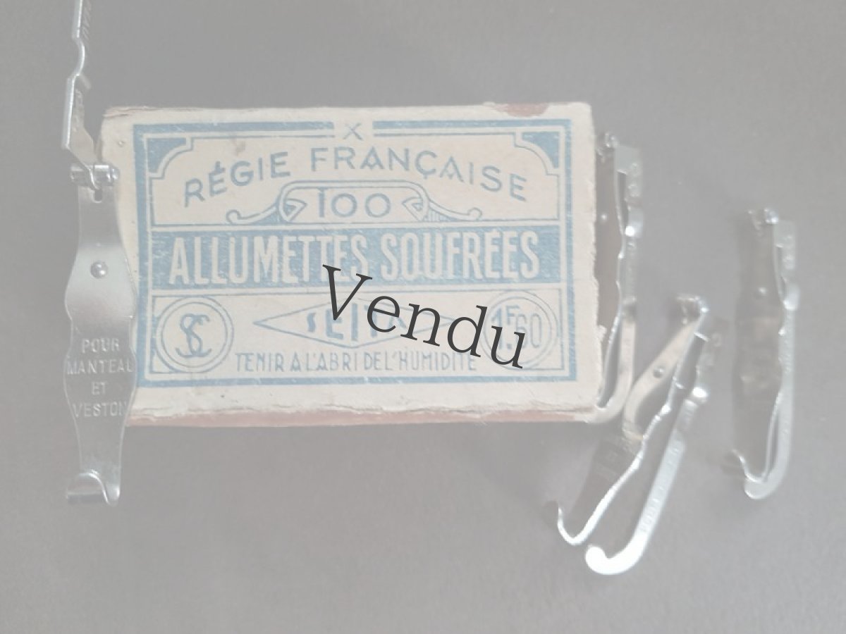 画像6: フランスヴィンテージ　マッチ箱と帽子とコート用フック (6)