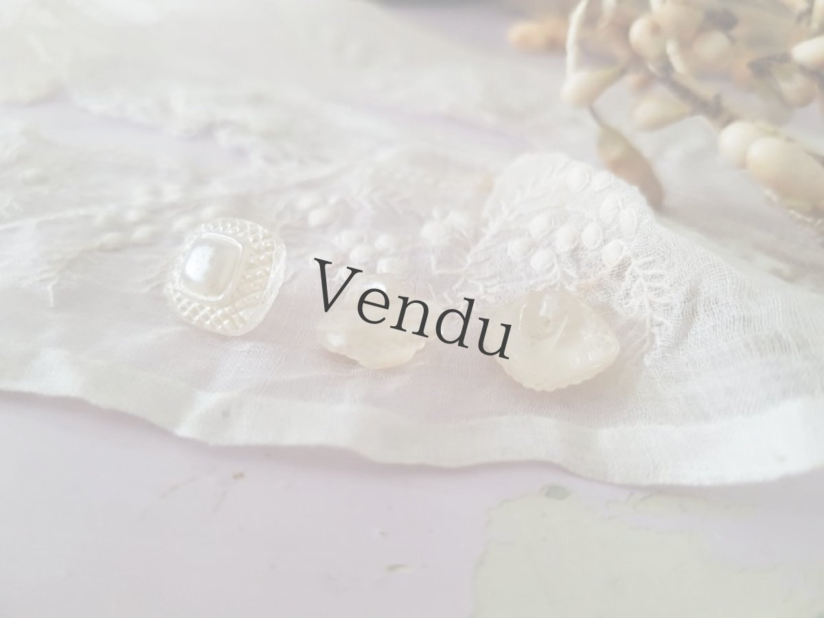 画像3: フランスヴィンテージ　パールペイントガラスボタン11mm ３個セット (3)