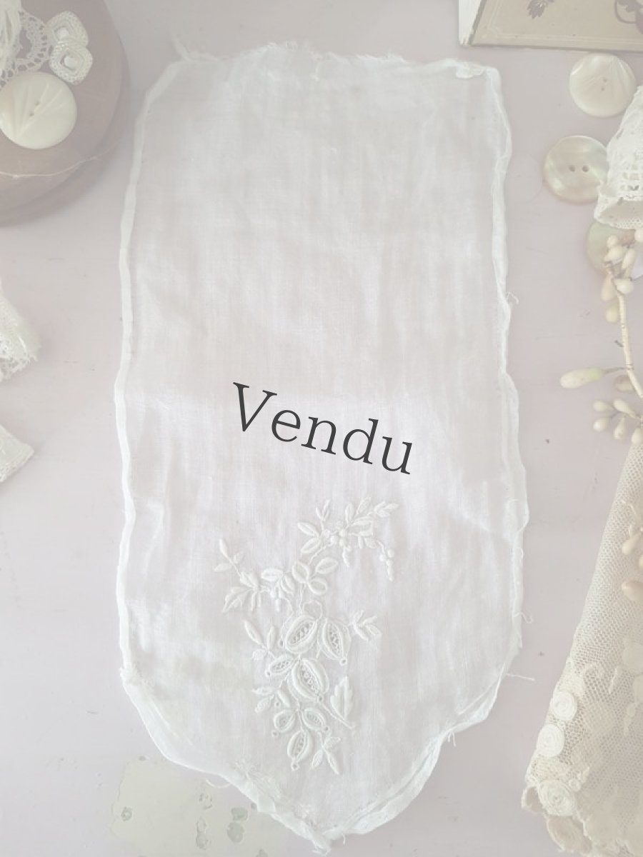 画像3: フランスアンティーク　ホワイトワーク端切れ (3)