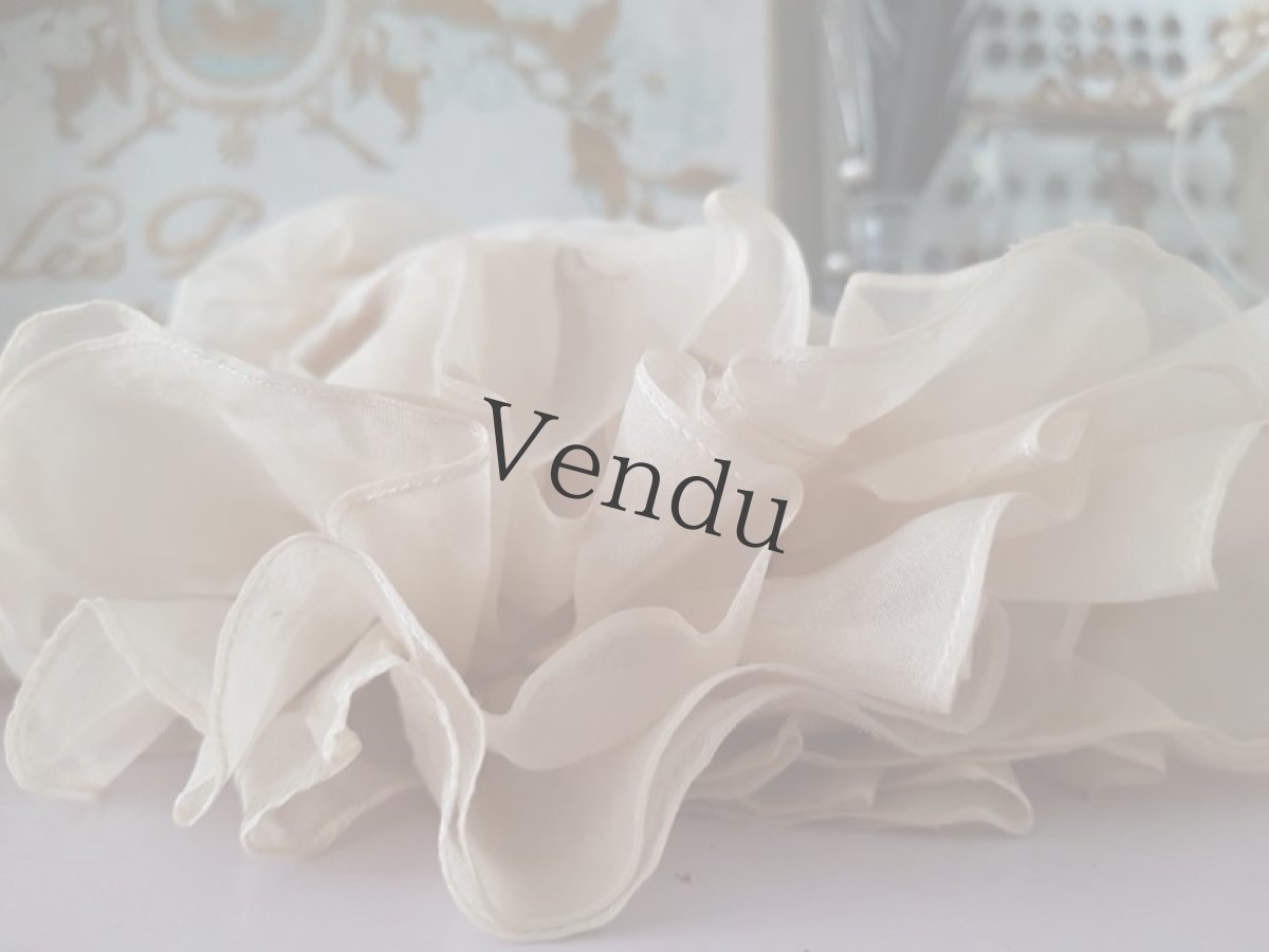 画像4: フランスヴィンテージ　四重フリルレースのつけ襟 (4)