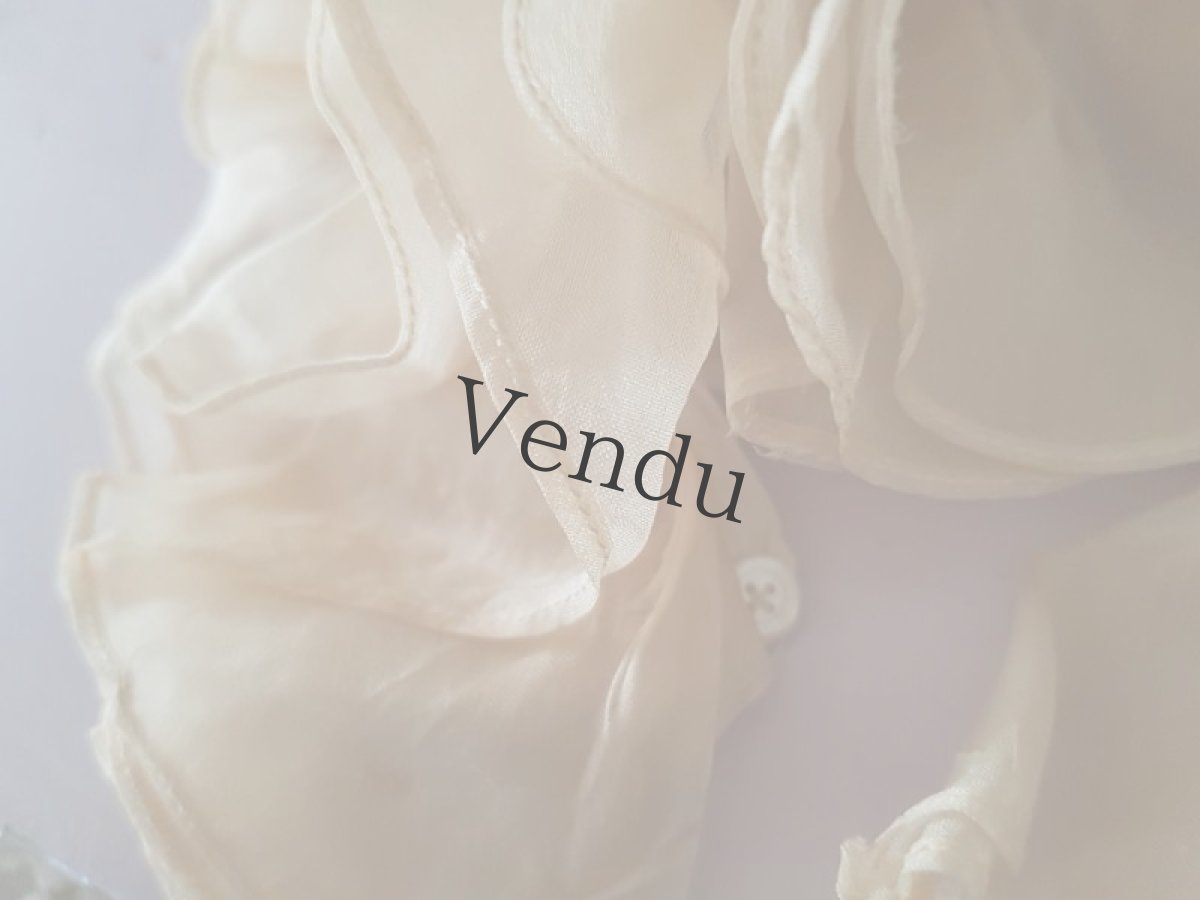 画像5: フランスヴィンテージ　四重フリルレースのつけ襟 (5)