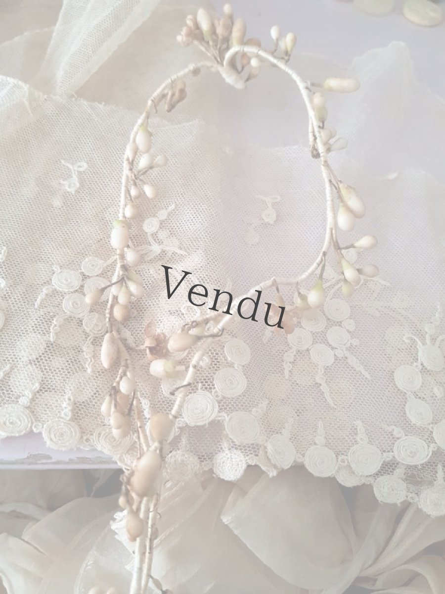 画像3: フランスアンティーク　ワックスフラワー　オレンジの蕾のガーランド (3)