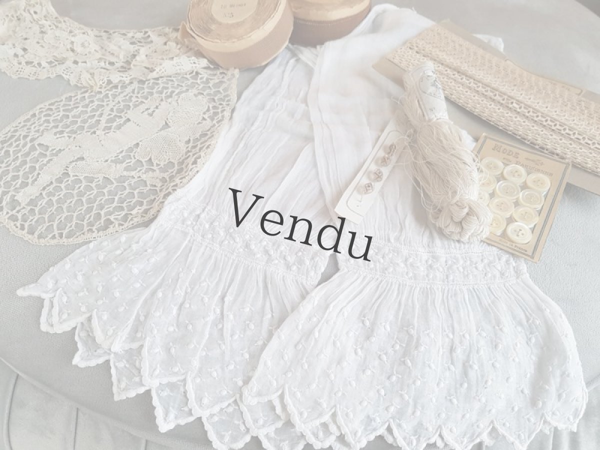 画像6: フランスヴィンテージ　レースのお袖セット (6)