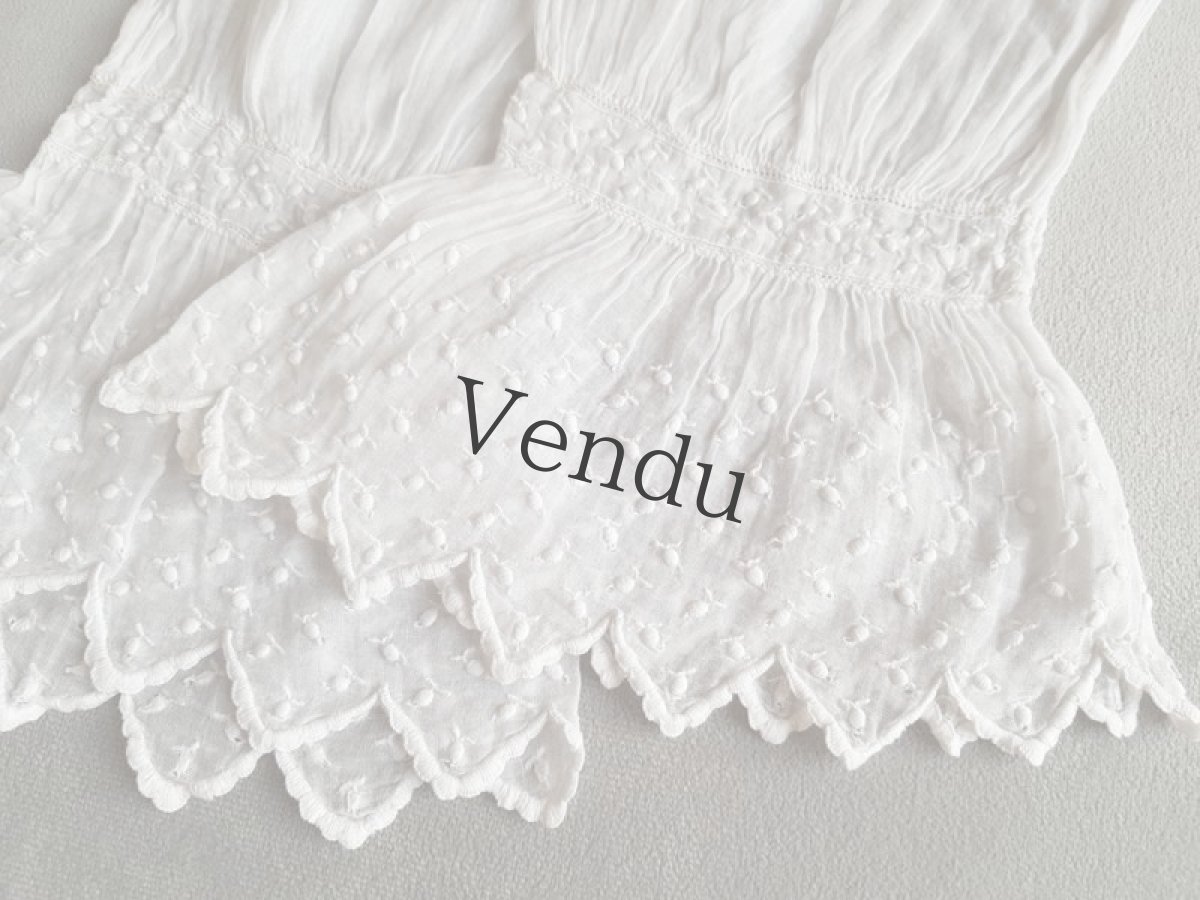 画像3: フランスヴィンテージ　レースのお袖セット (3)