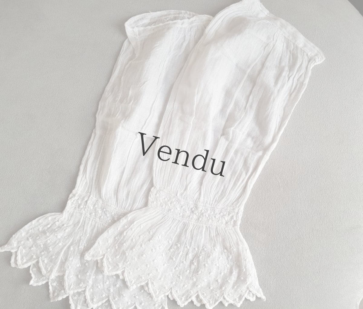 画像4: フランスヴィンテージ　レースのお袖セット (4)