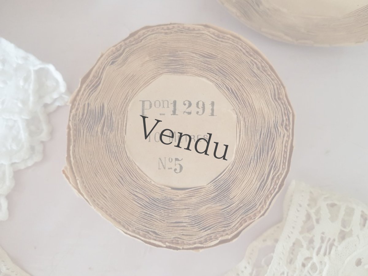 画像5: フランスアンティーク　リボン ビスキュイ＆ノワゼット (5)