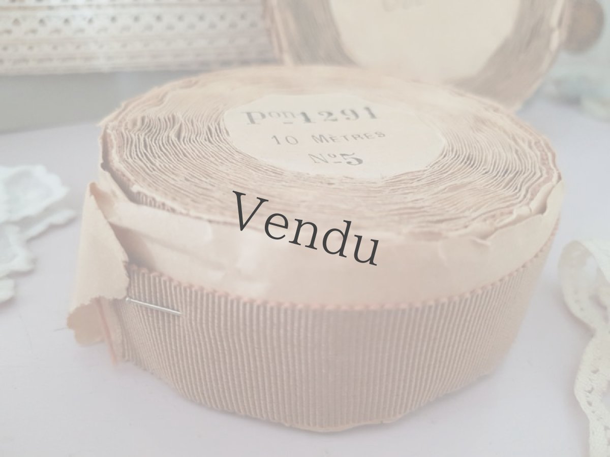 画像6: フランスアンティーク　リボン ビスキュイ＆ノワゼット (6)