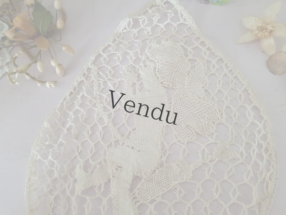 画像2: フランスアンティーク　キューピッドのレースモティーフ (2)