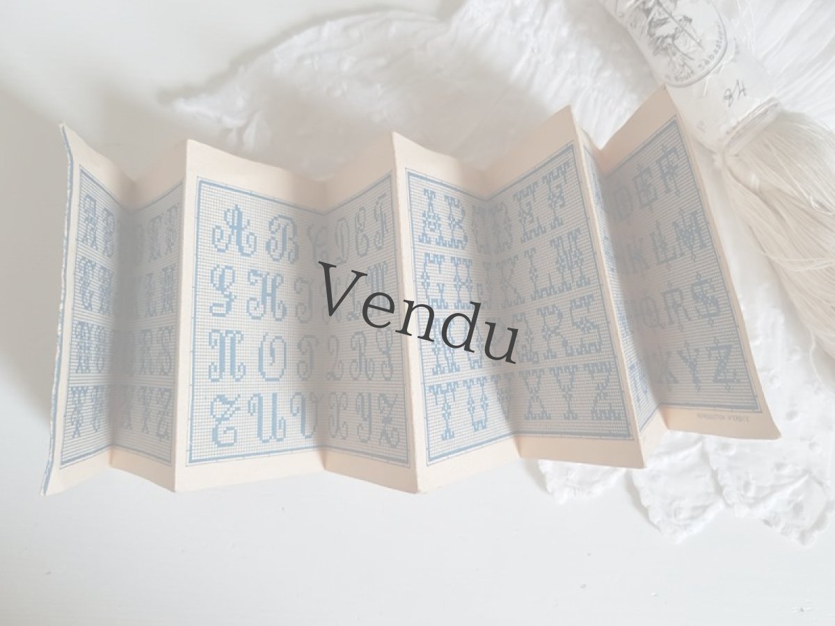 画像4: フランスアンティーク　MAISON SAJOU　ミニチュア刺繍アルファベット図案 No.4 (4)