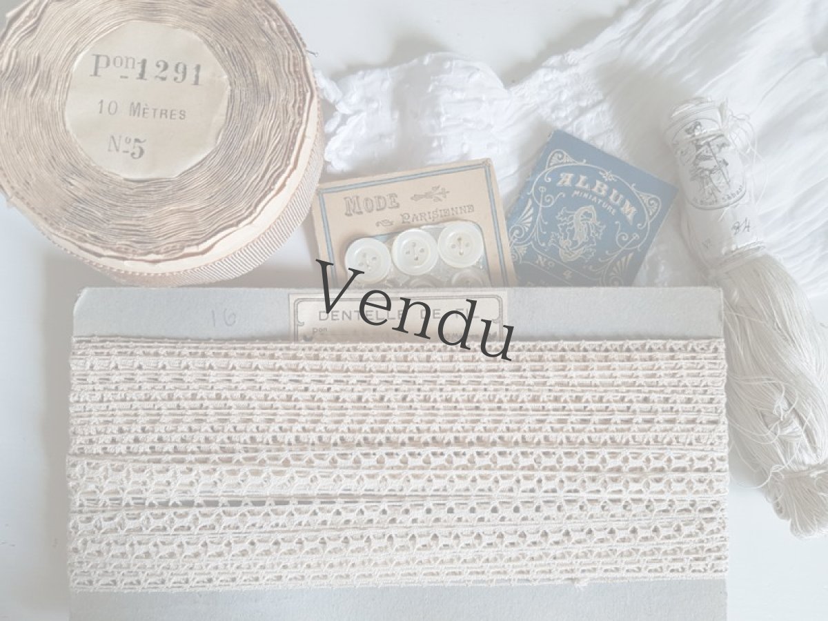 画像6: フランスアンティーク　台紙とラベルつきレースブレード (6)