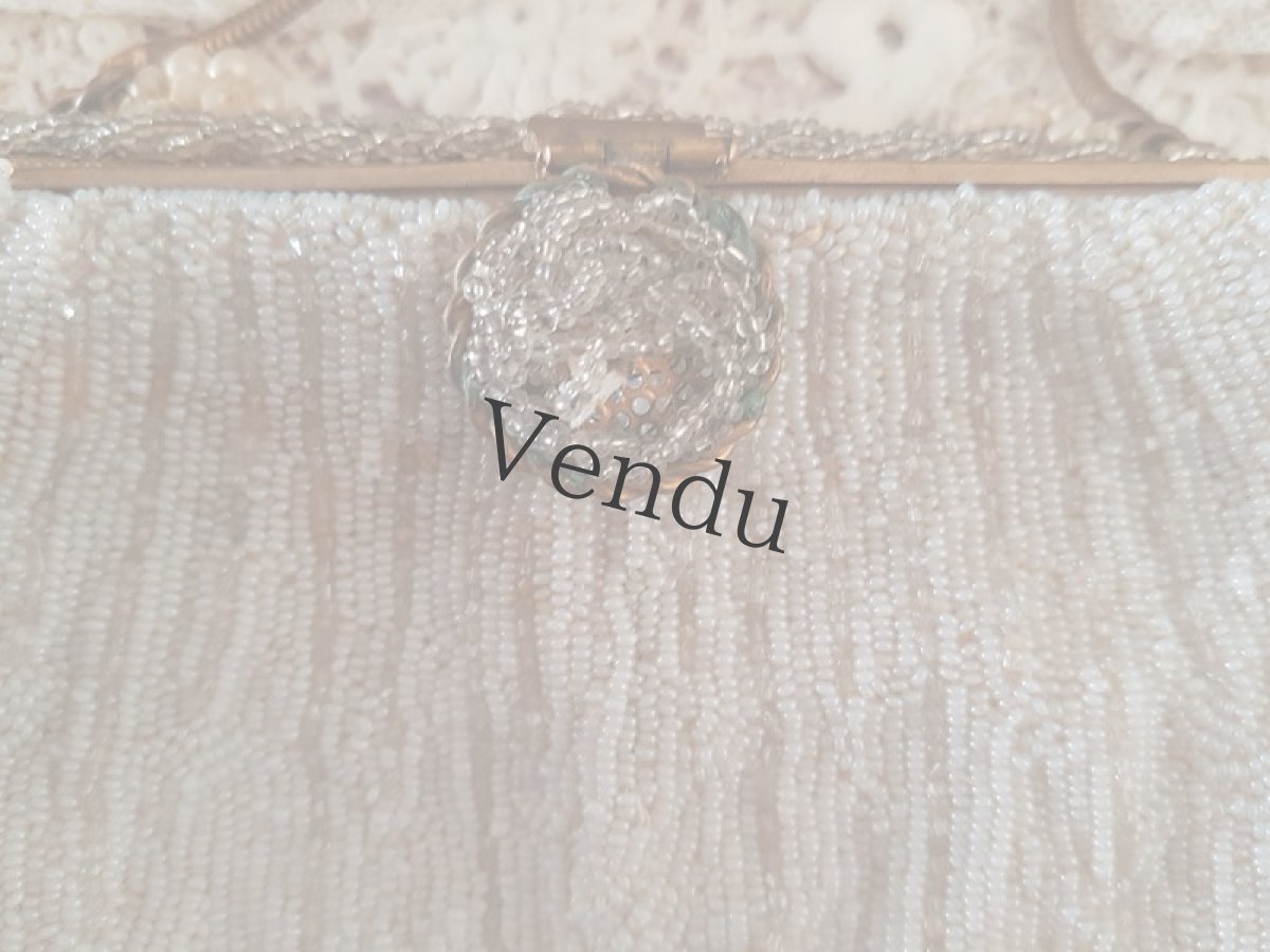 画像9: フランスアンティーク　総ビーズのプチサック (9)