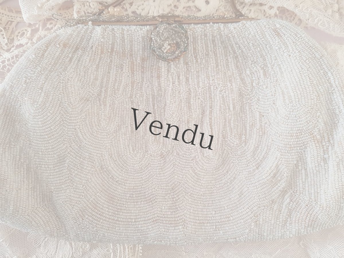 画像2: フランスアンティーク　総ビーズのプチサック (2)