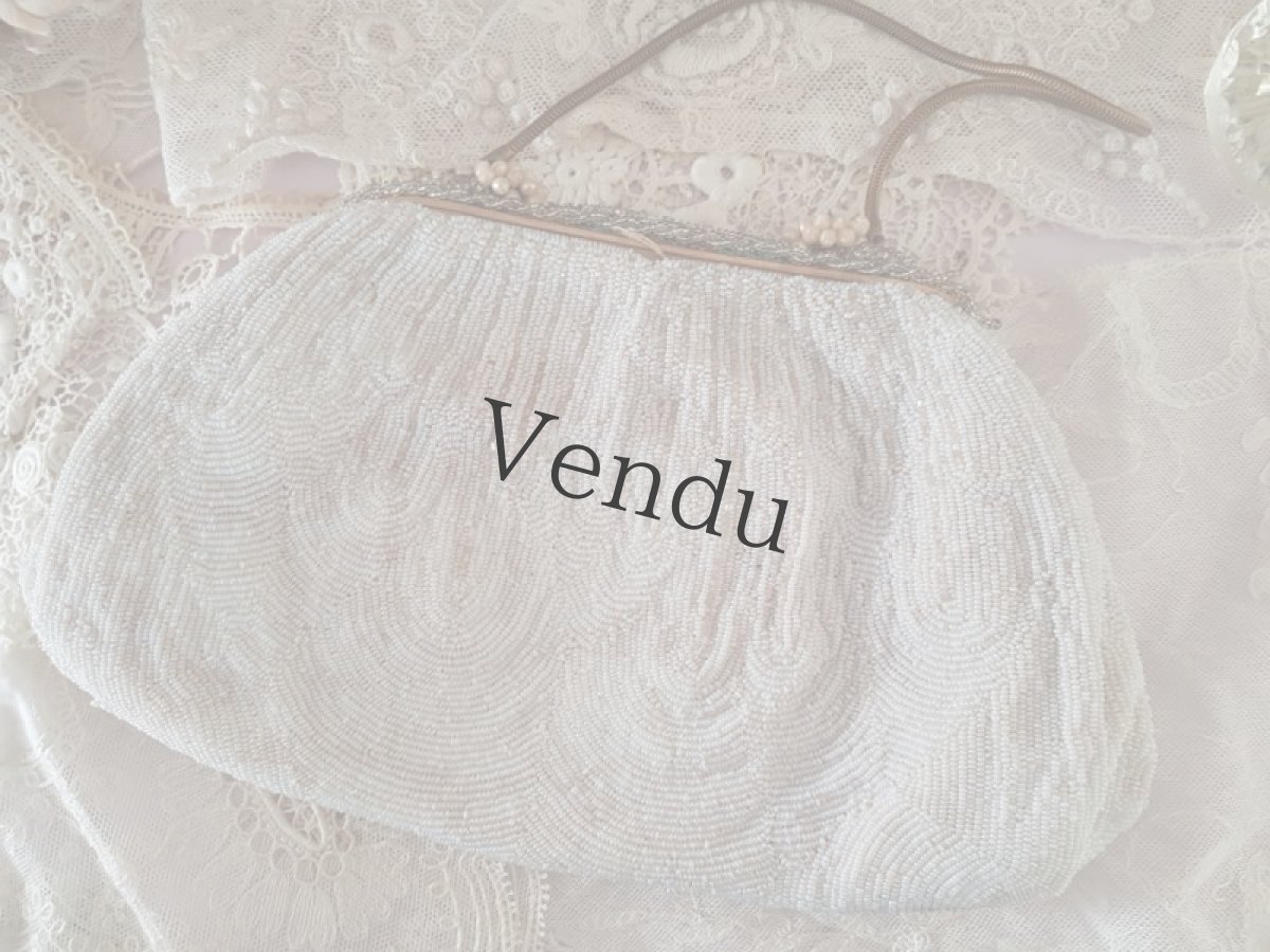 画像7: フランスアンティーク　総ビーズのプチサック (7)