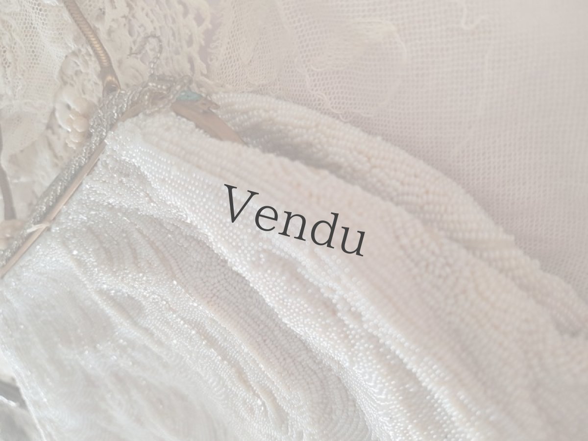 画像10: フランスアンティーク　総ビーズのプチサック (10)