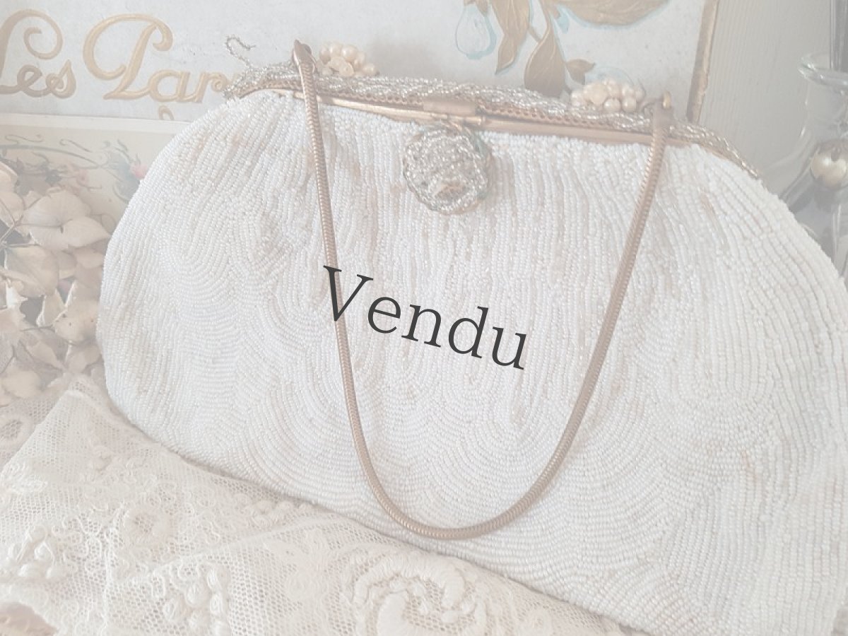 画像8: フランスアンティーク　総ビーズのプチサック (8)