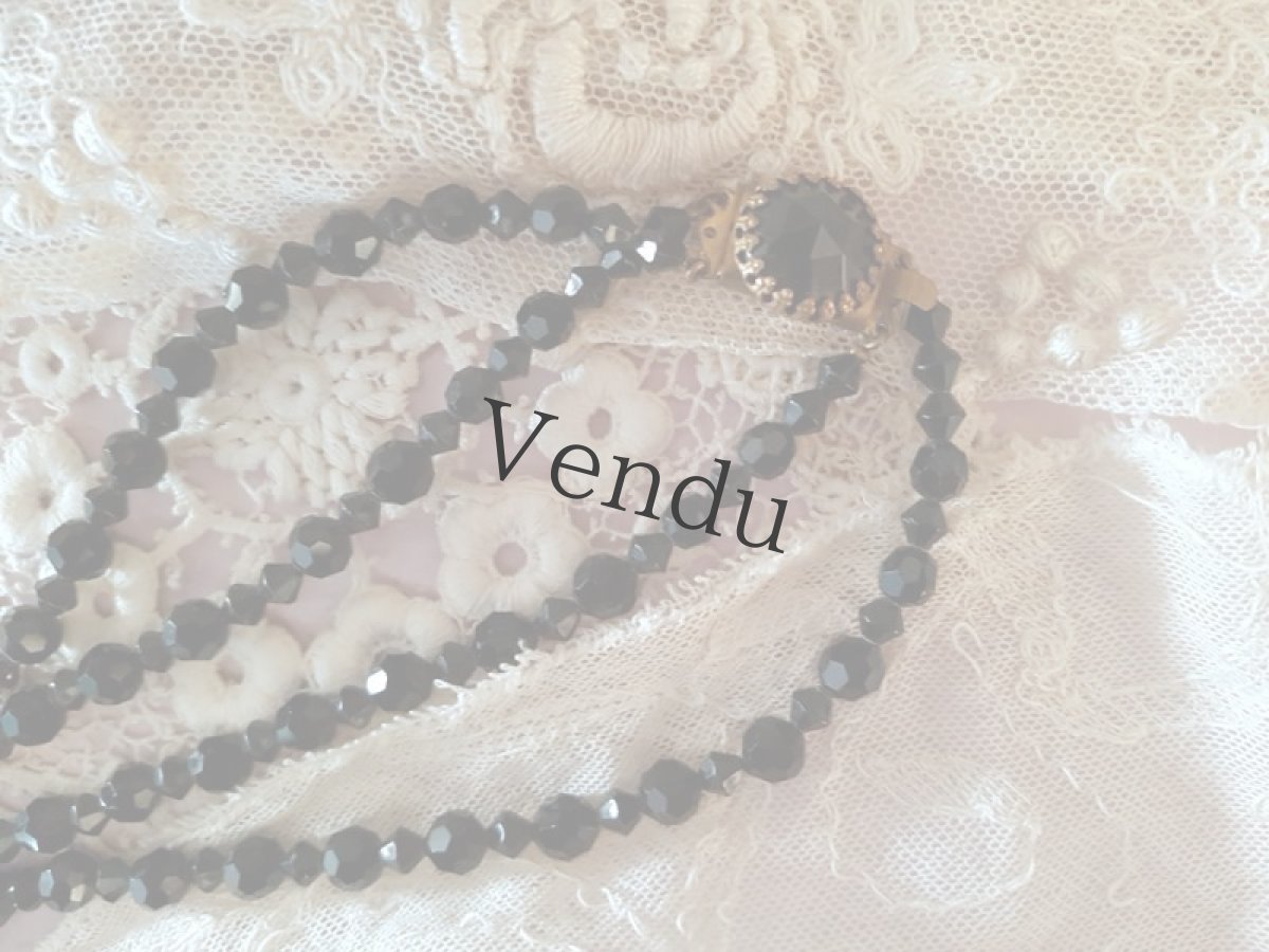 画像2: フランスアンティーク　フレンチジェットのネックレス (2)