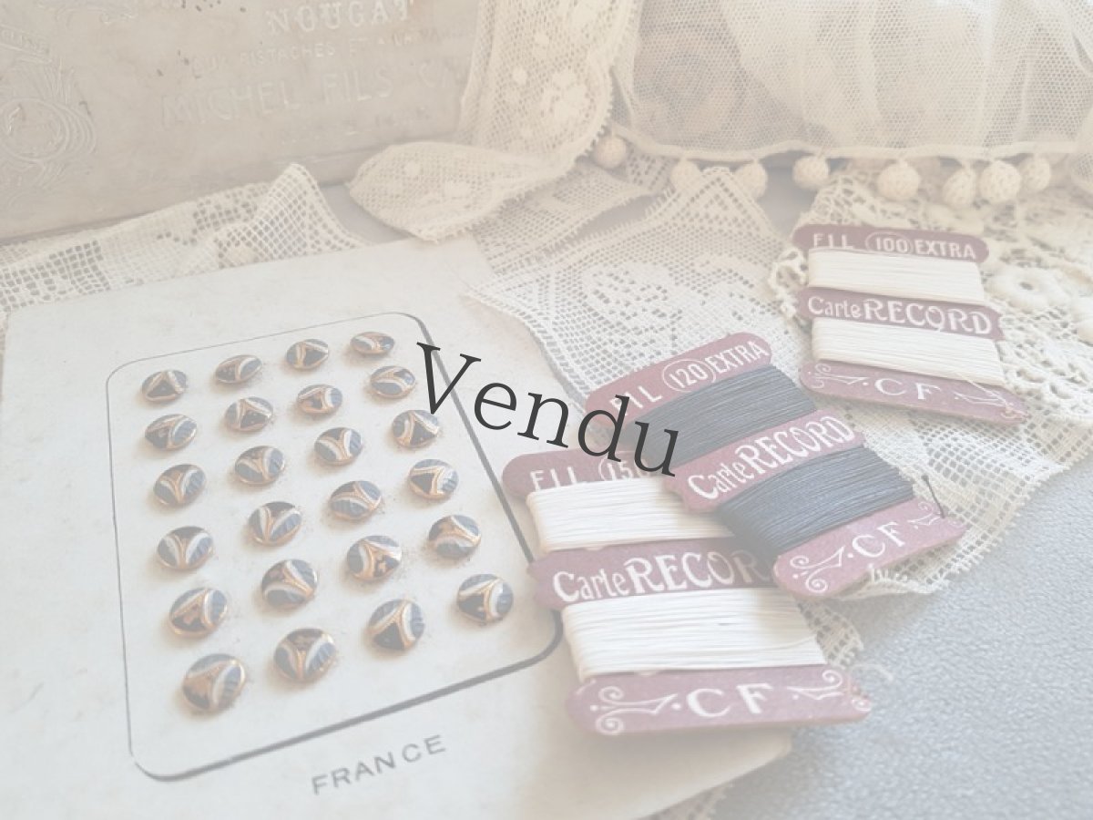 画像7: フランスアンティーク　ドール用 ゴールドメタルペイントボタンシート 8mm (7)