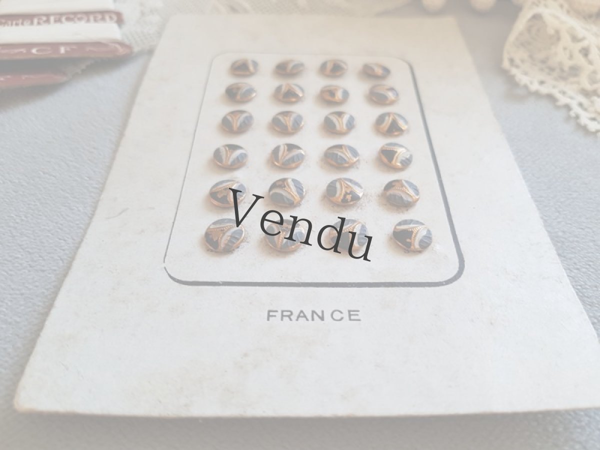 画像4: フランスアンティーク　ドール用 ゴールドメタルペイントボタンシート 8mm (4)