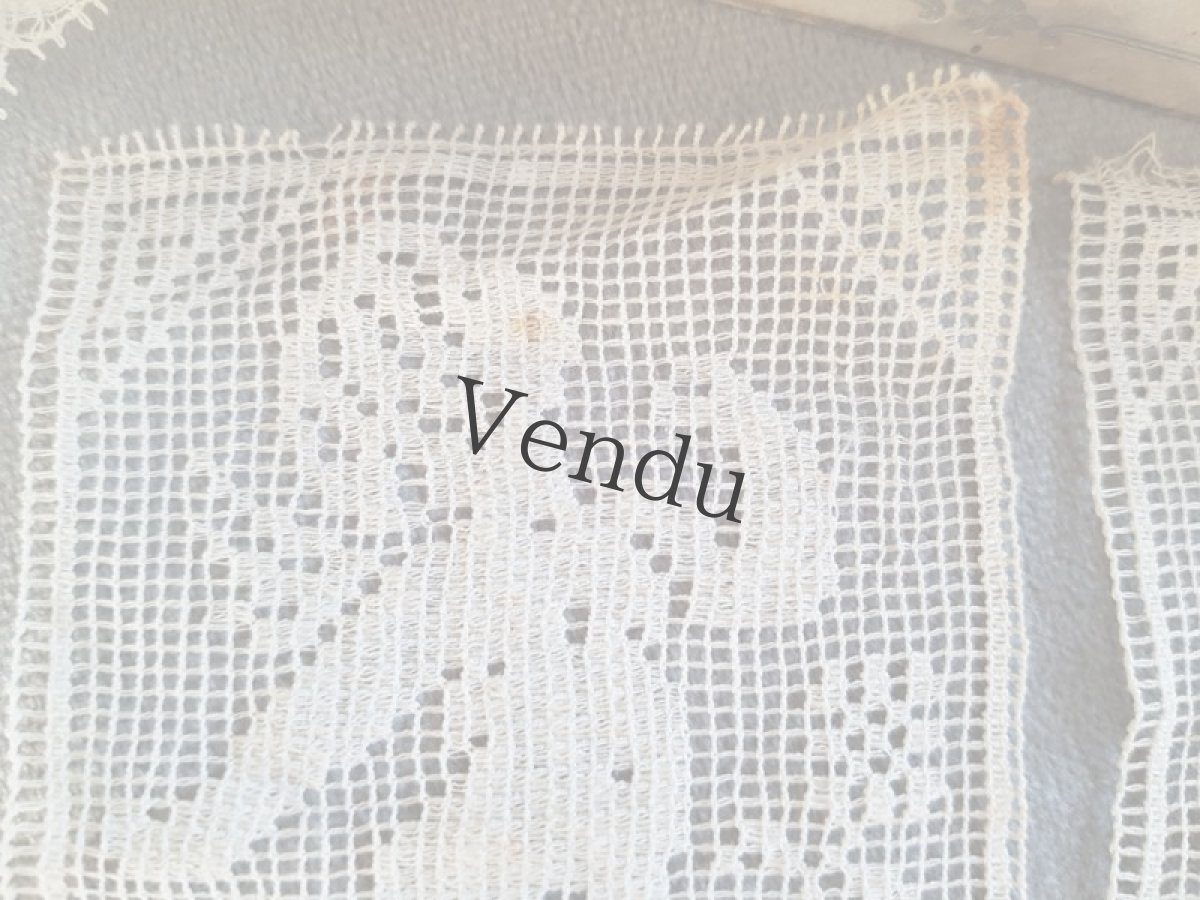 画像8: フランスアンティーク　天使のフィレレースモティーフ4枚セット (8)