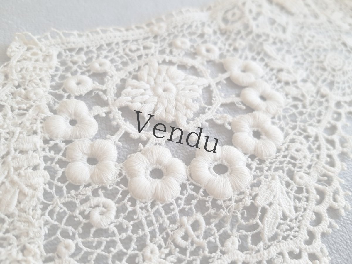 画像4: フランスアンティーク　ギピュールレースのつけ襟 (4)