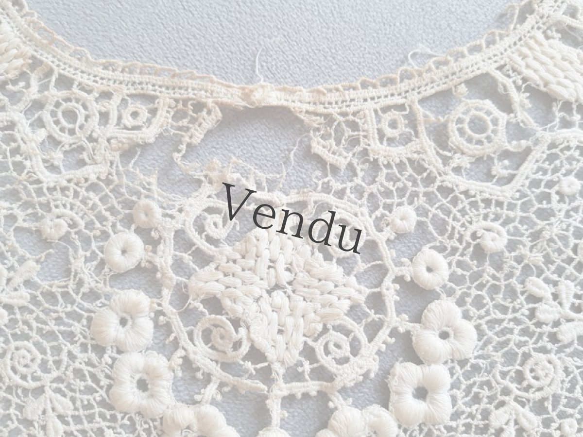 画像6: フランスアンティーク　ギピュールレースのつけ襟 (6)