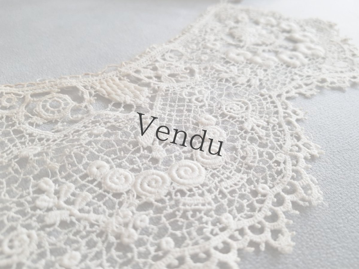 画像8: フランスアンティーク　ギピュールレースのつけ襟 (8)