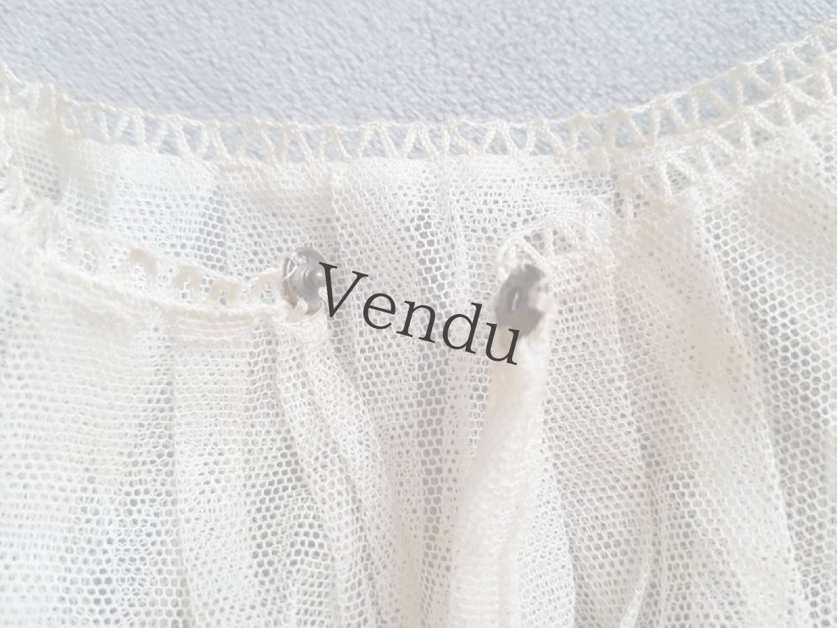 画像5: フランスヴィンテージ　ponponつきレースのつけ襟／ケープ (5)