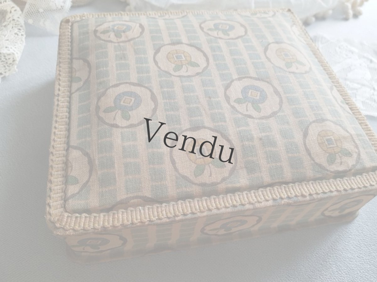 画像2: フランスアンティーク　カルトナージュボックス　お裁縫箱 (2)