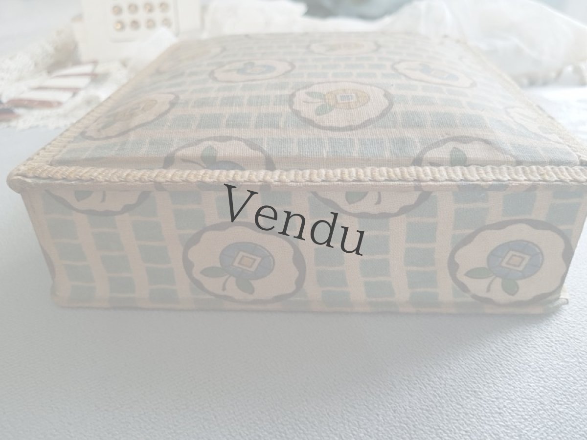 画像4: フランスアンティーク　カルトナージュボックス　お裁縫箱 (4)